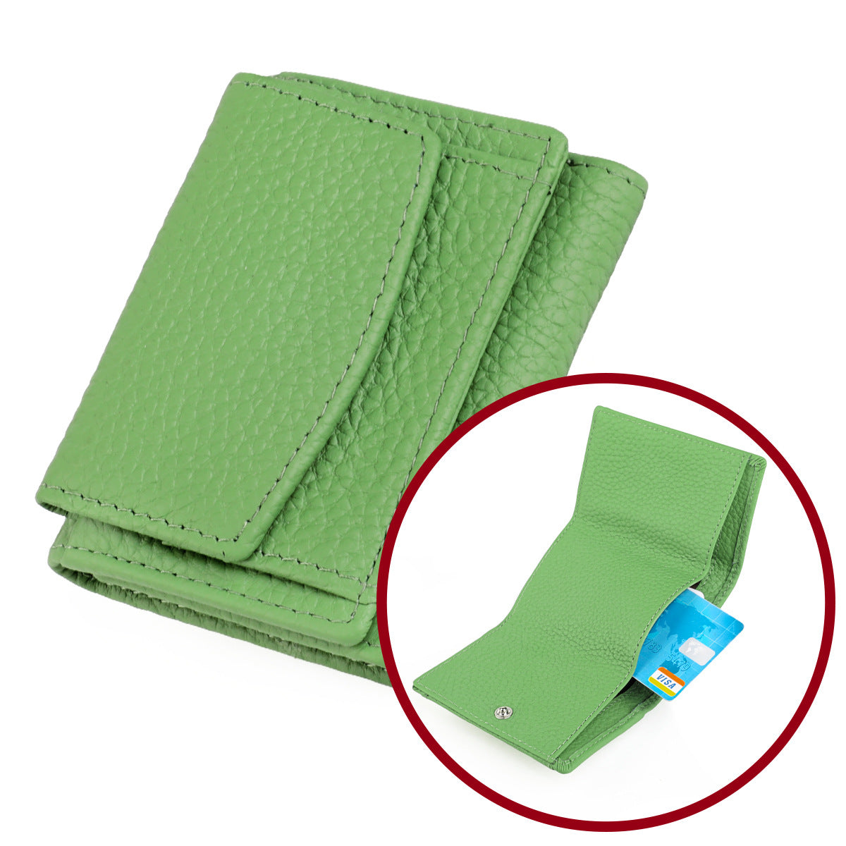 Elegant Women's Genuine Leather Loose Short Coin Purses