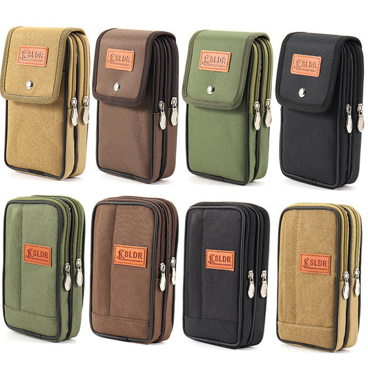 Men's Mobile Canvas Cell Horizontal Vertical Hanging Phone Bags