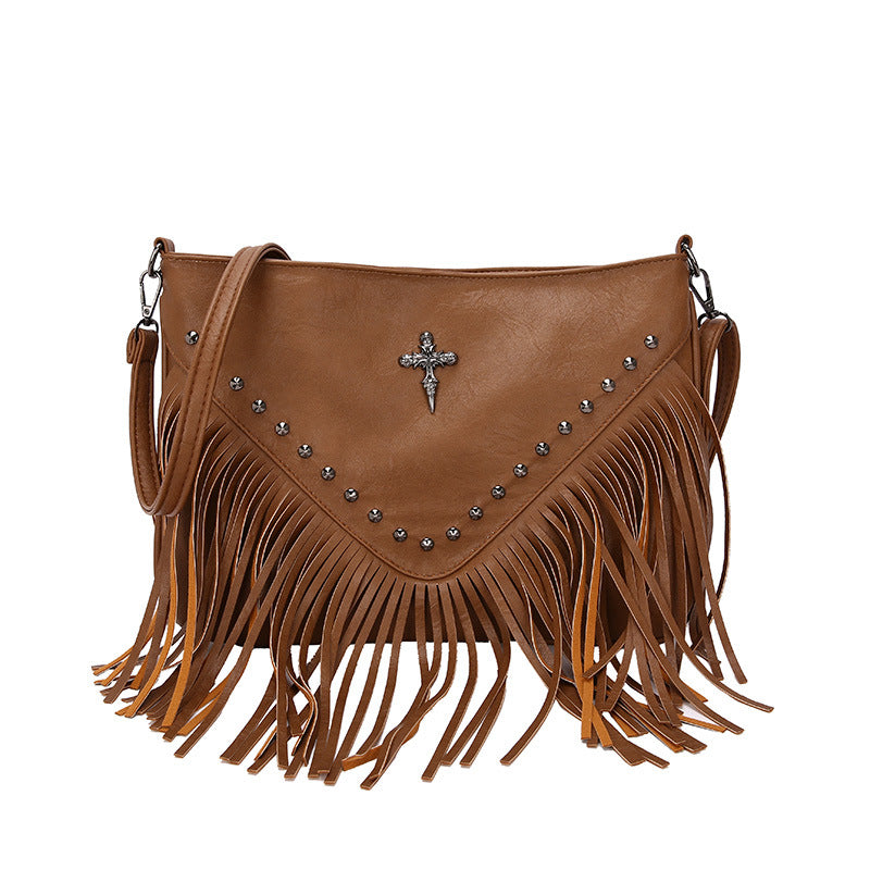 Women's Style Fashion Tassel Personality Rivets Large Capacity Bags