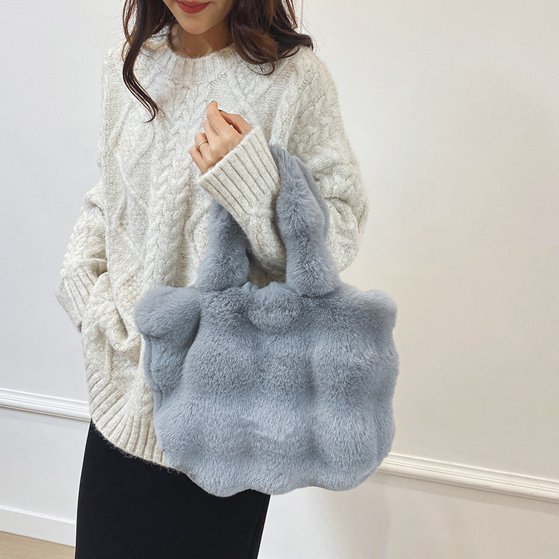 Classic Plush Fashion Large Capacity Commuter Shoulder Bags