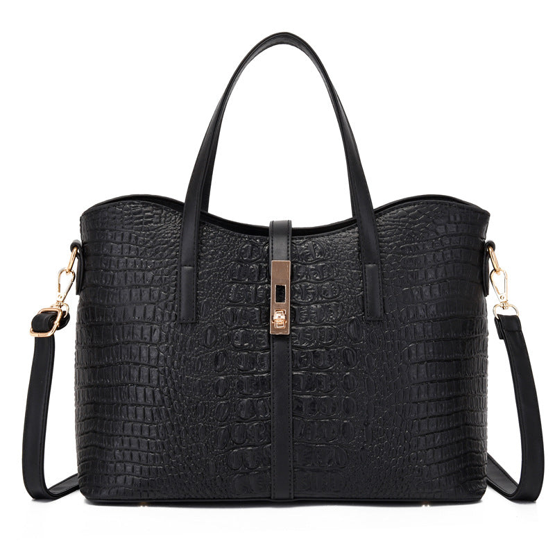 Mother Crocodile Pattern Fashion Large Capacity Handbags