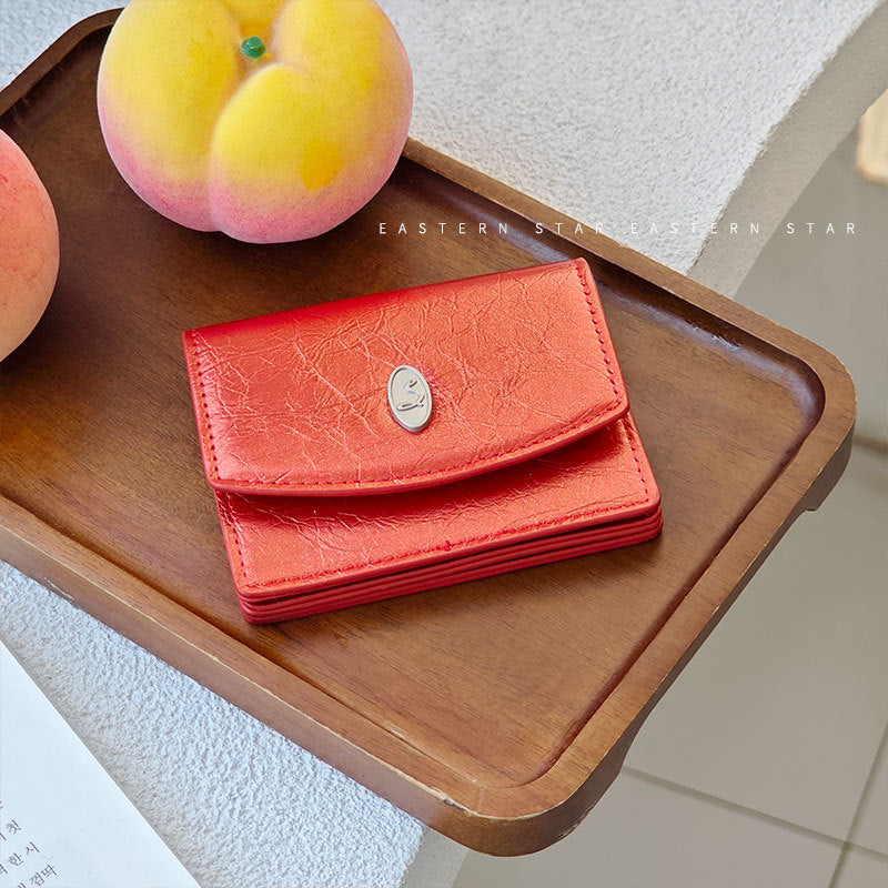 Women's Style Simple Crack Minimalist Large Capacity Card Holder