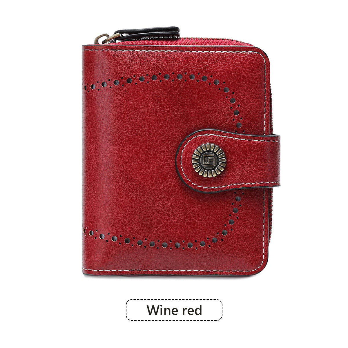 Women's Hollow Design Zipper Hasp Retro Fashion Ladies Wallet