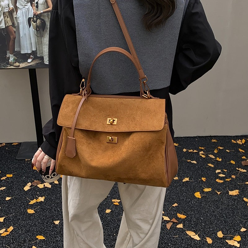 Retro Suede Fashion Large Capacity Light Luxury Bags