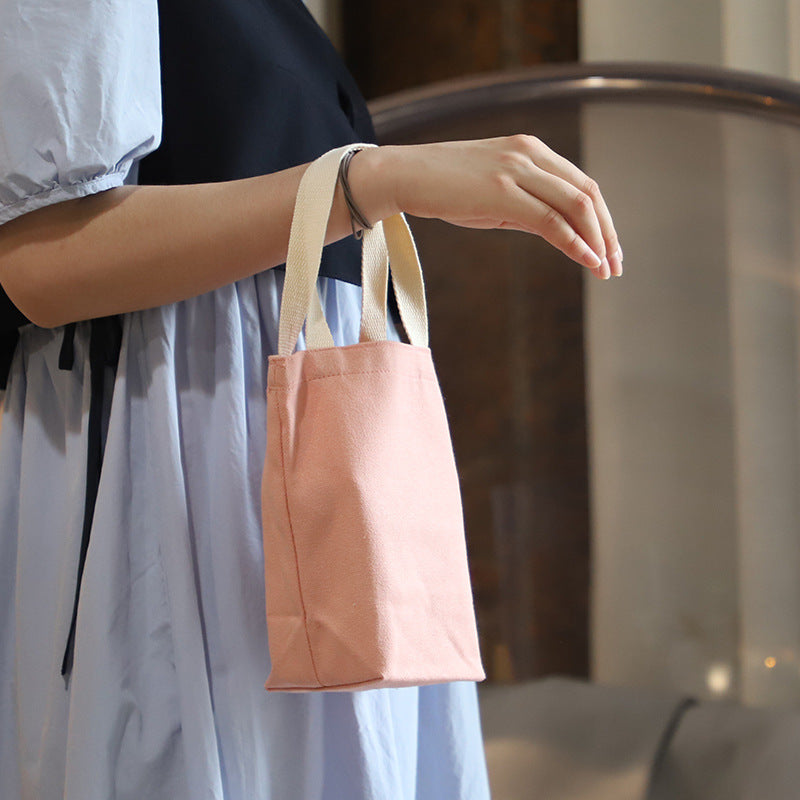 Canvas Coffee Cloth Hand Cup Cover Handbags