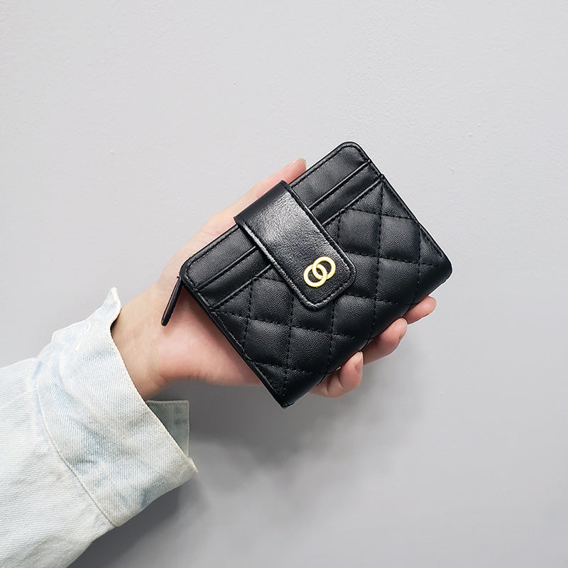 Women's Short Textured Multiple Slots One Female Coin Purses