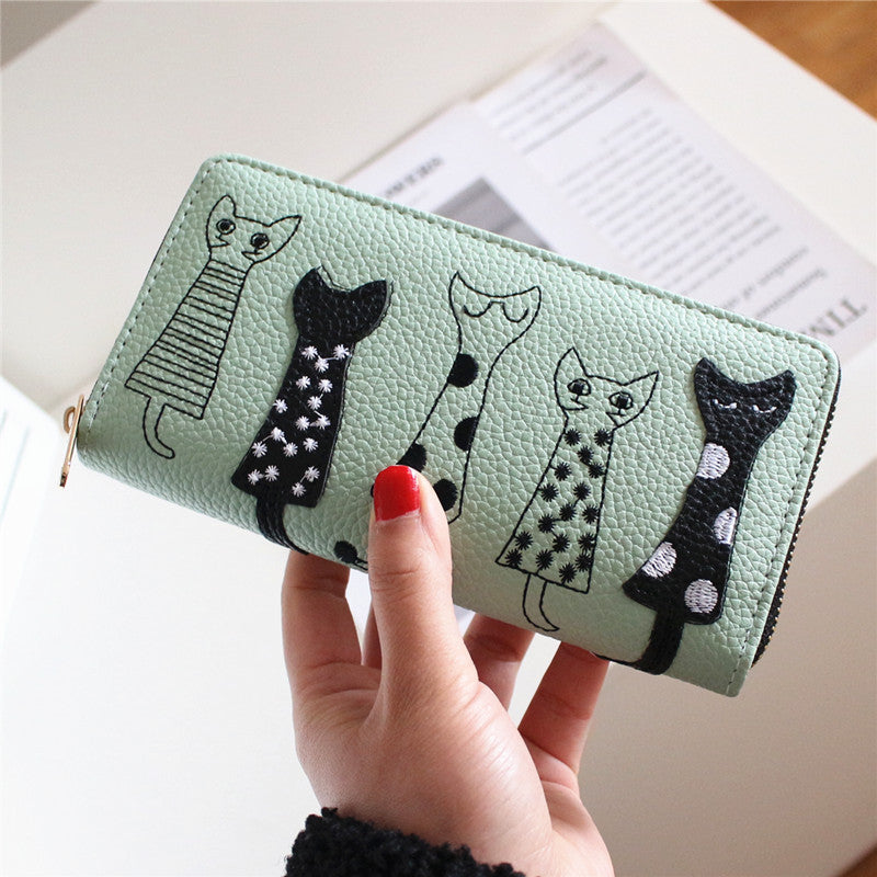 Women's Fashion Cartoon Large Capacity Long Zip Korean Clutch Bags