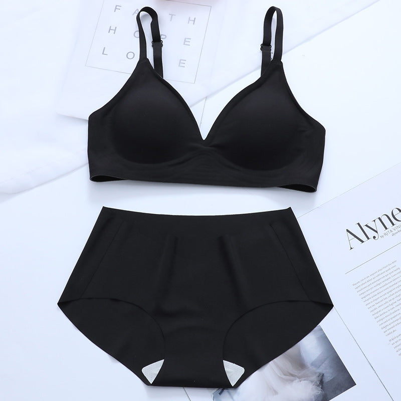 Women's Cartoon Chest Underwear Small Flat Gathered Lingerie Sets
