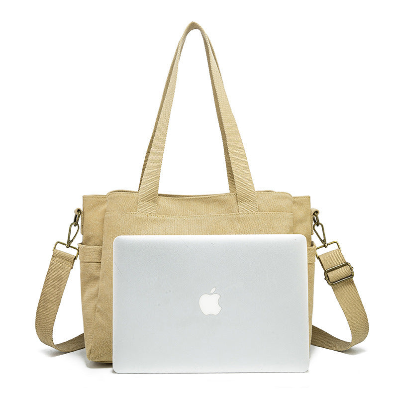 Super Large Capacity Single Canvas Pure Cotton Women's Shoulder Bag