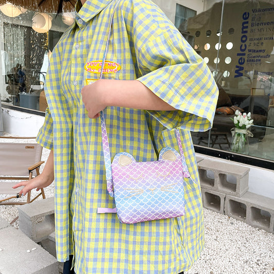 Colorful Gradient Color Scale Sequins Cute Crossbody Bags