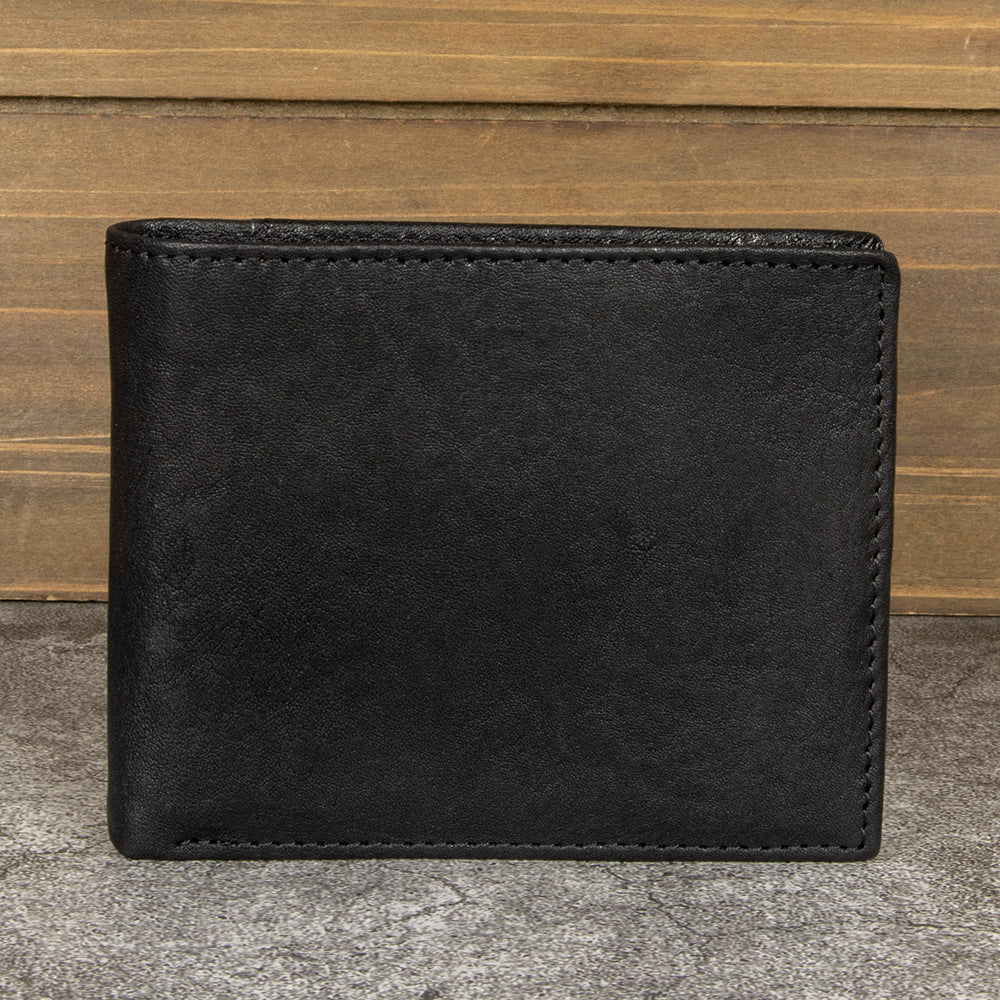 Men's Multiple Slots Change Storage Genuine Leather First Men's Wallet