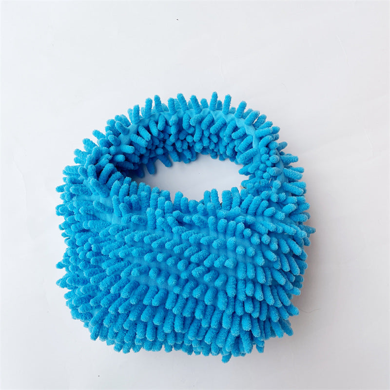 Plush Candy Color Lunch Box Cute Fashion Cotton Handbags