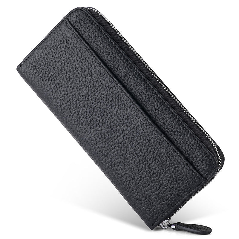 Women's Genuine Leather Long Zipper Clutch Bags