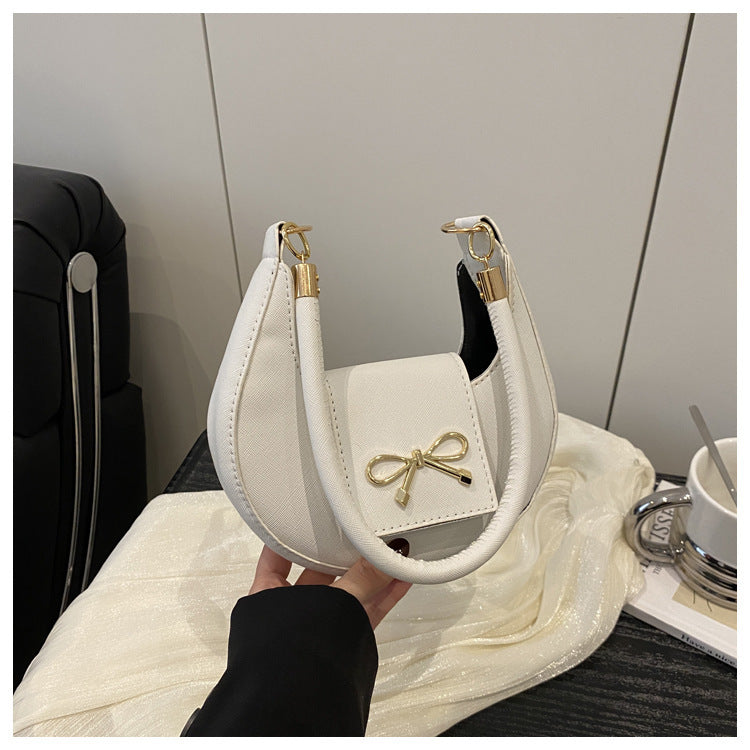 Women's Underarm Simple Retro Solid Color Spring Bow Fashion Women's Shoulder Bag