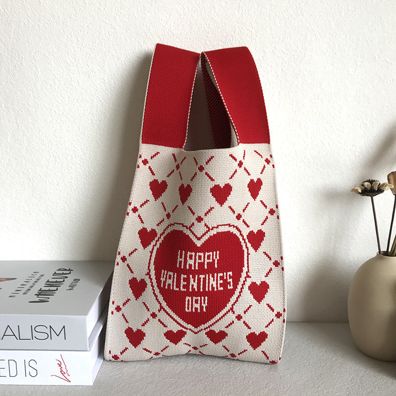 Women's Knitted Wool Vest Version Hand Carrying Handbags