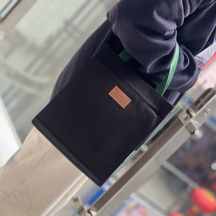 Canvas Solid Color Unisex Simple Lunch Box Handbags