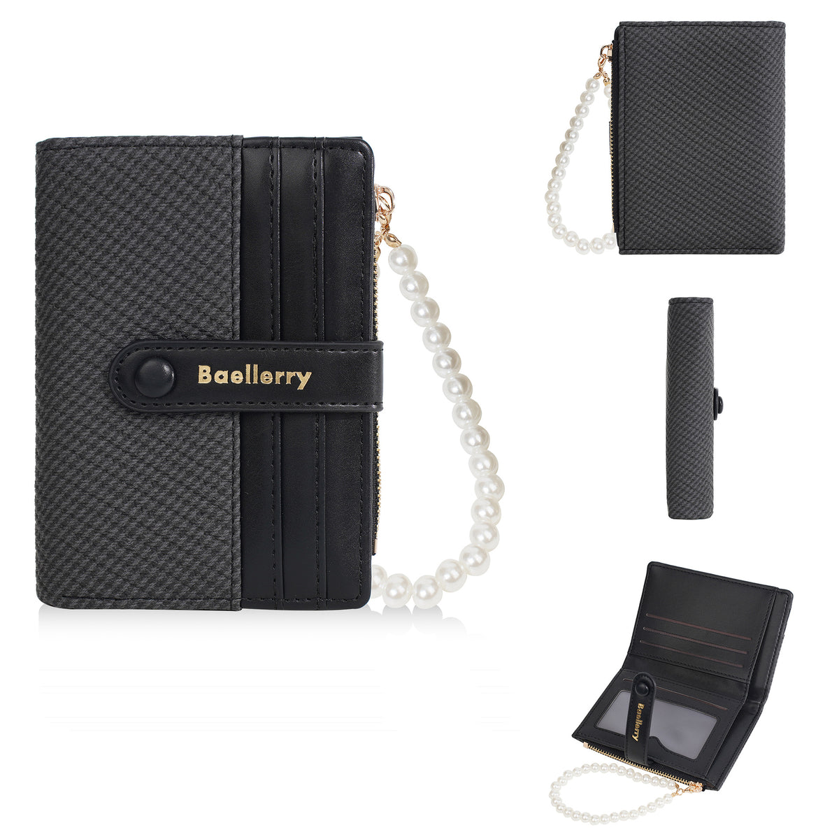 Women's Short Style Multiple Slots Pearl Bracelet Ladies Wallet