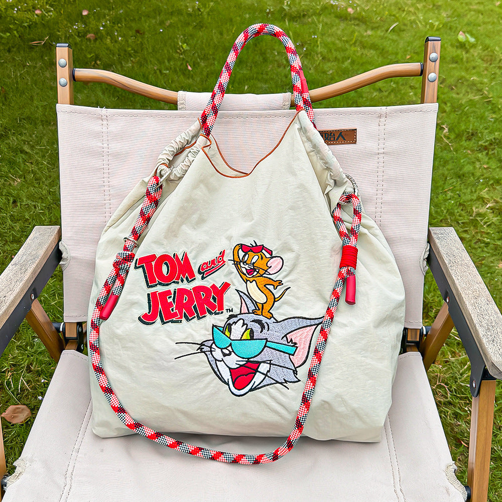 Authorized Embroidered Shopping Female Cartoon Fashion Portable Shoulder Bags
