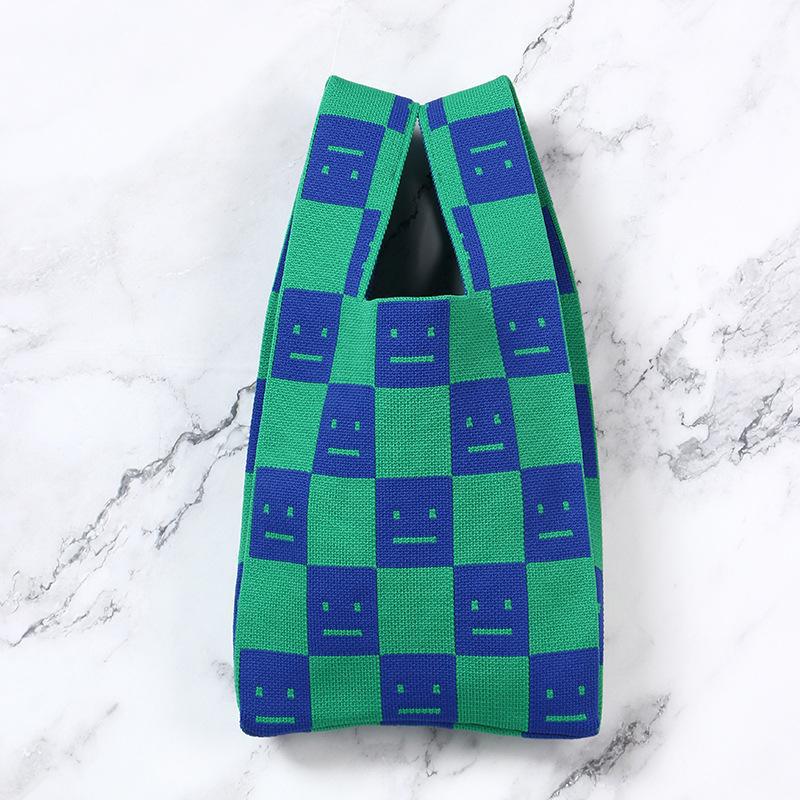 Women's Style Smiley Knitted Fashion Black White Bags