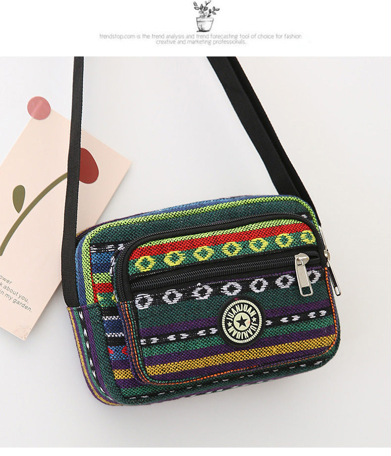 Women's Fashion Canvas Ethnic Style Large Capacity Shoulder Bags