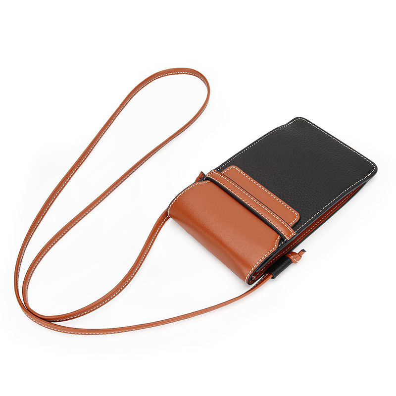 Genuine Leather Vertical First Layer Cattlehide Phone Bags