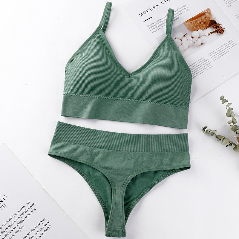 Women's French Suit Wireless Push Up Thin Lingerie Sets