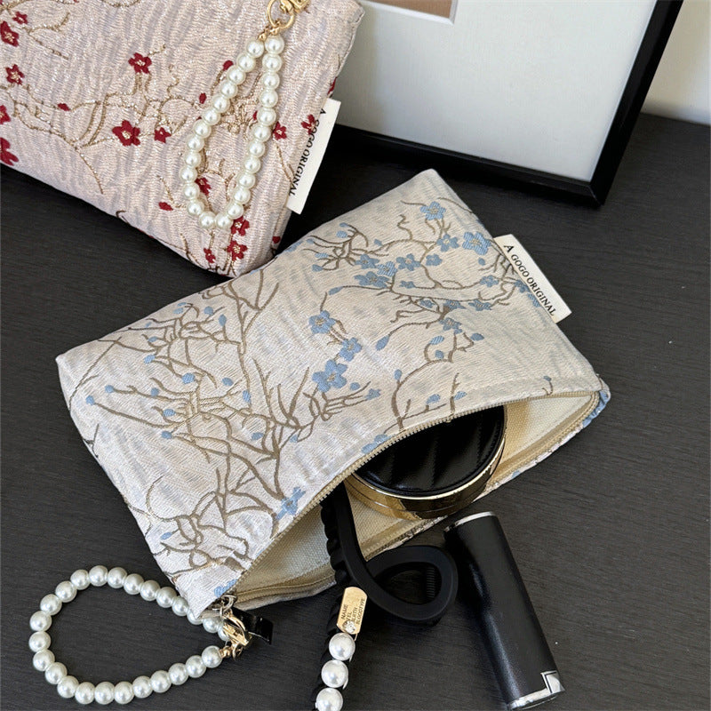 Women's Chinese Style Beaded Embroidered Fashion Underarm Makeup Bag