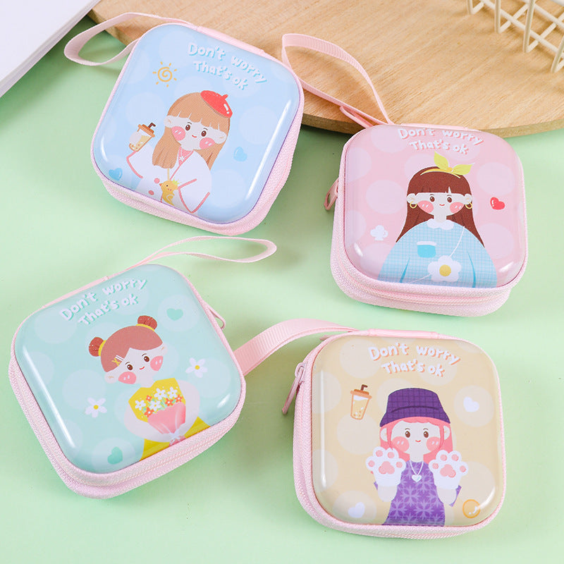 Cute Ornament Headset Cable Zipper Iron Coin Purses