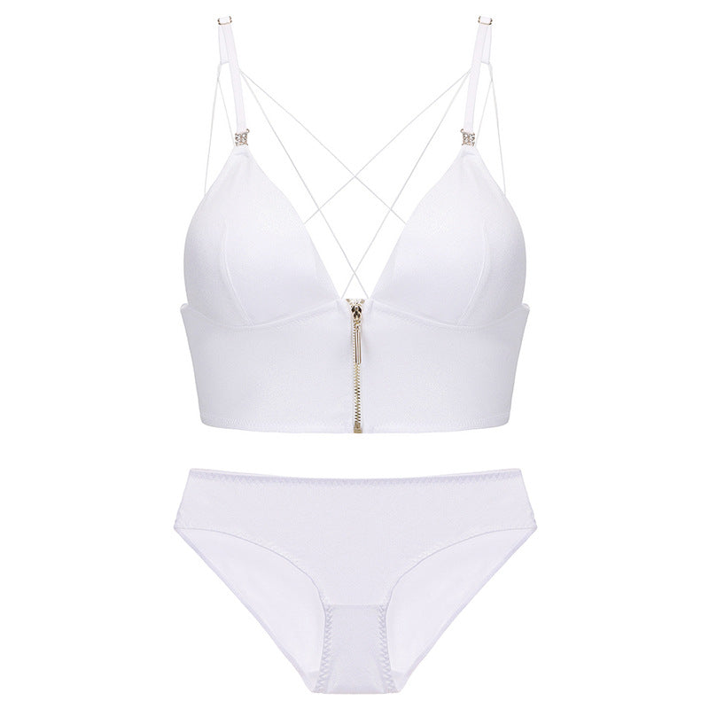 Women's Underwear Thin Spaghetti Strap Buckled Front Shaped Back Lingerie Sets