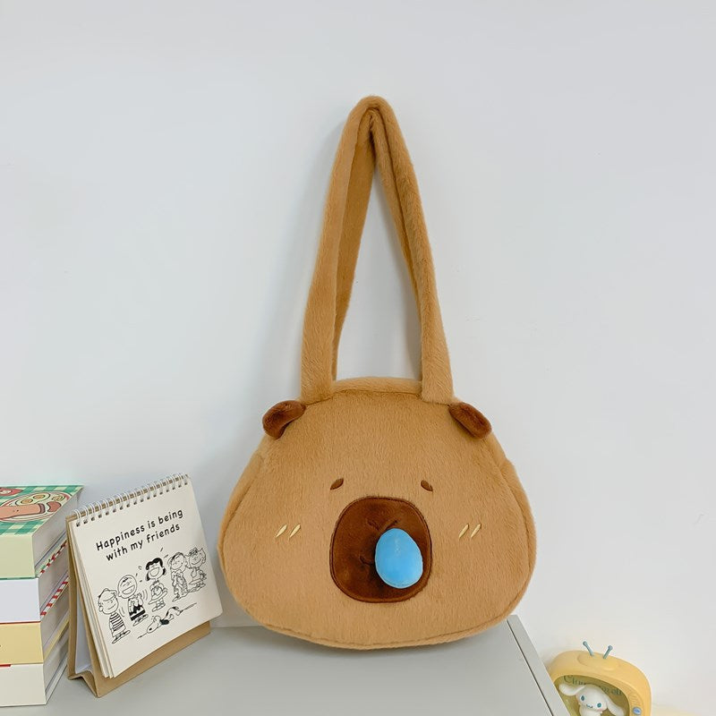 Plush Ugly Cute Capybara Large Capacity Bags