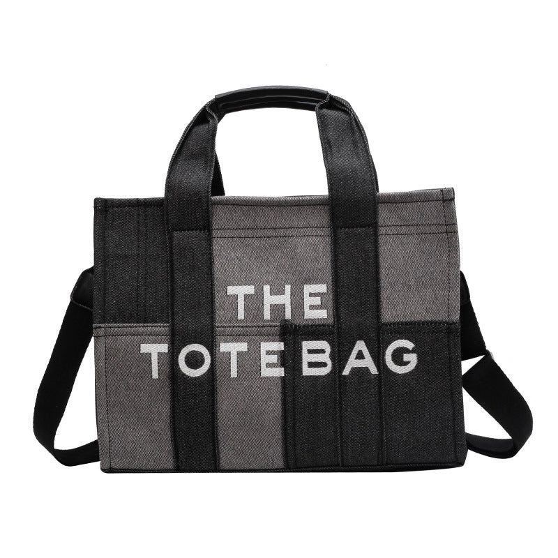 Women's Denim Canvas Fashion Letter Large Capacity Bags