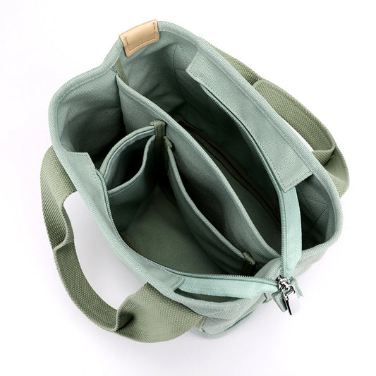 Zipper Niche Lady Portable Thickened Canvas Handbags