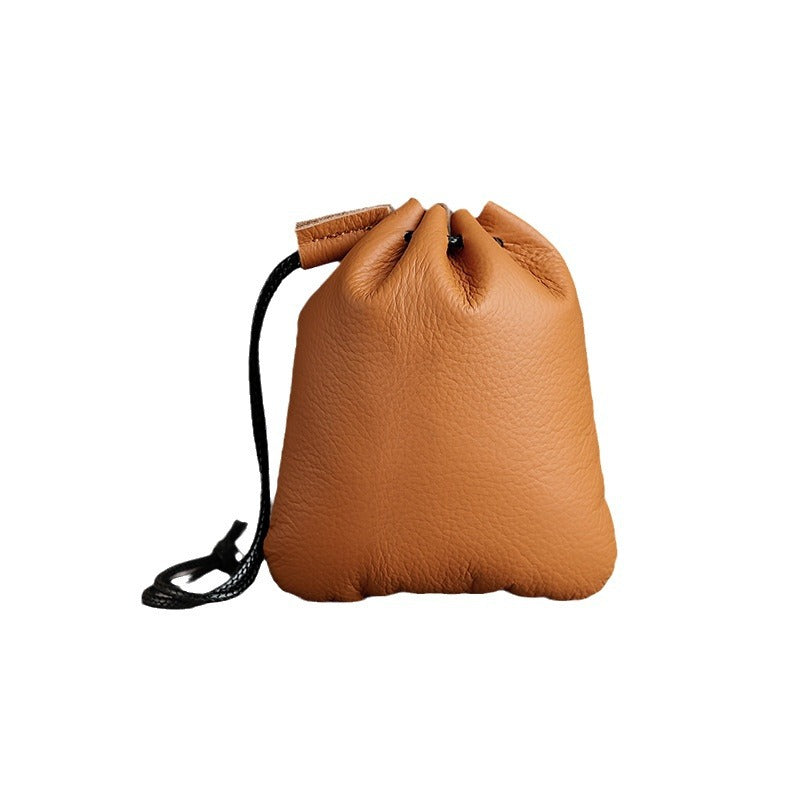 Retro Style Drawstring Pocket Full Cowhide Bags
