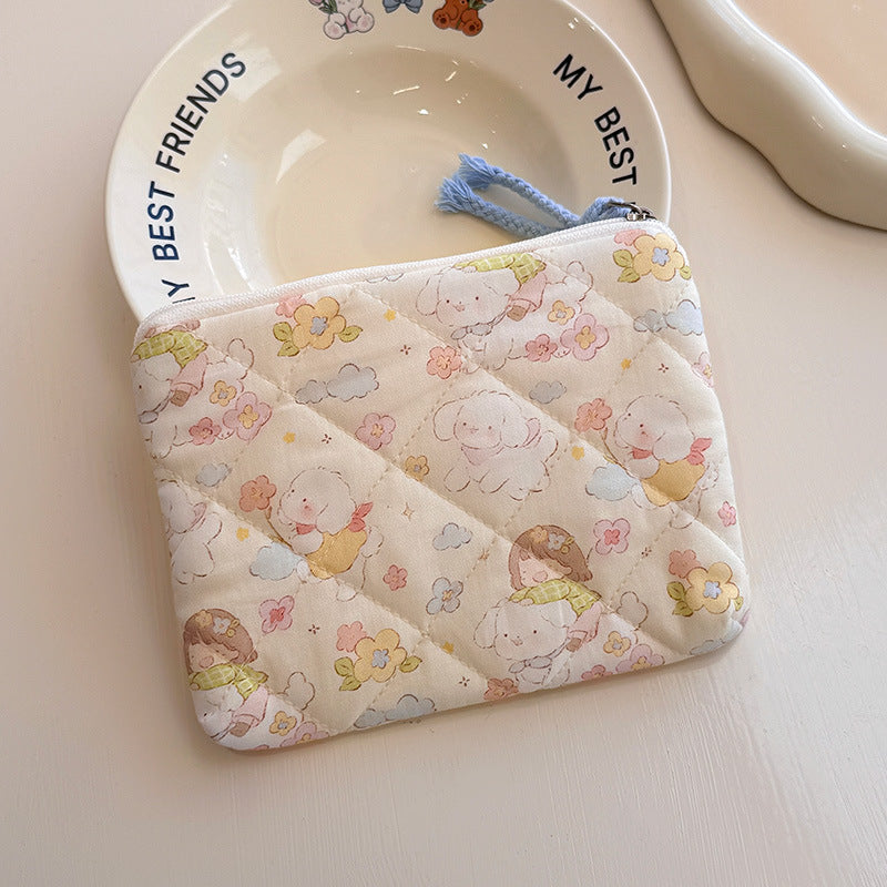 Women's Printed Quilted Weekend Artistic Sanitary Napkin Cotton Bags