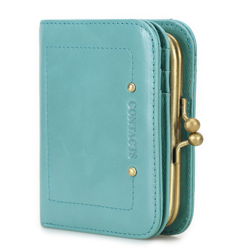 Women's Black Angel Swiping Fashion Metal Iron Ladies Wallets