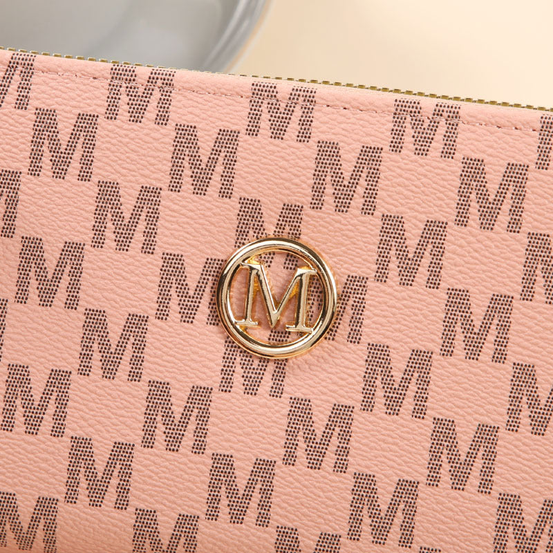 Women's Fashion Double Zipper Long Printed Clutch Multiple Slots Large Capacity Ladies Wallet