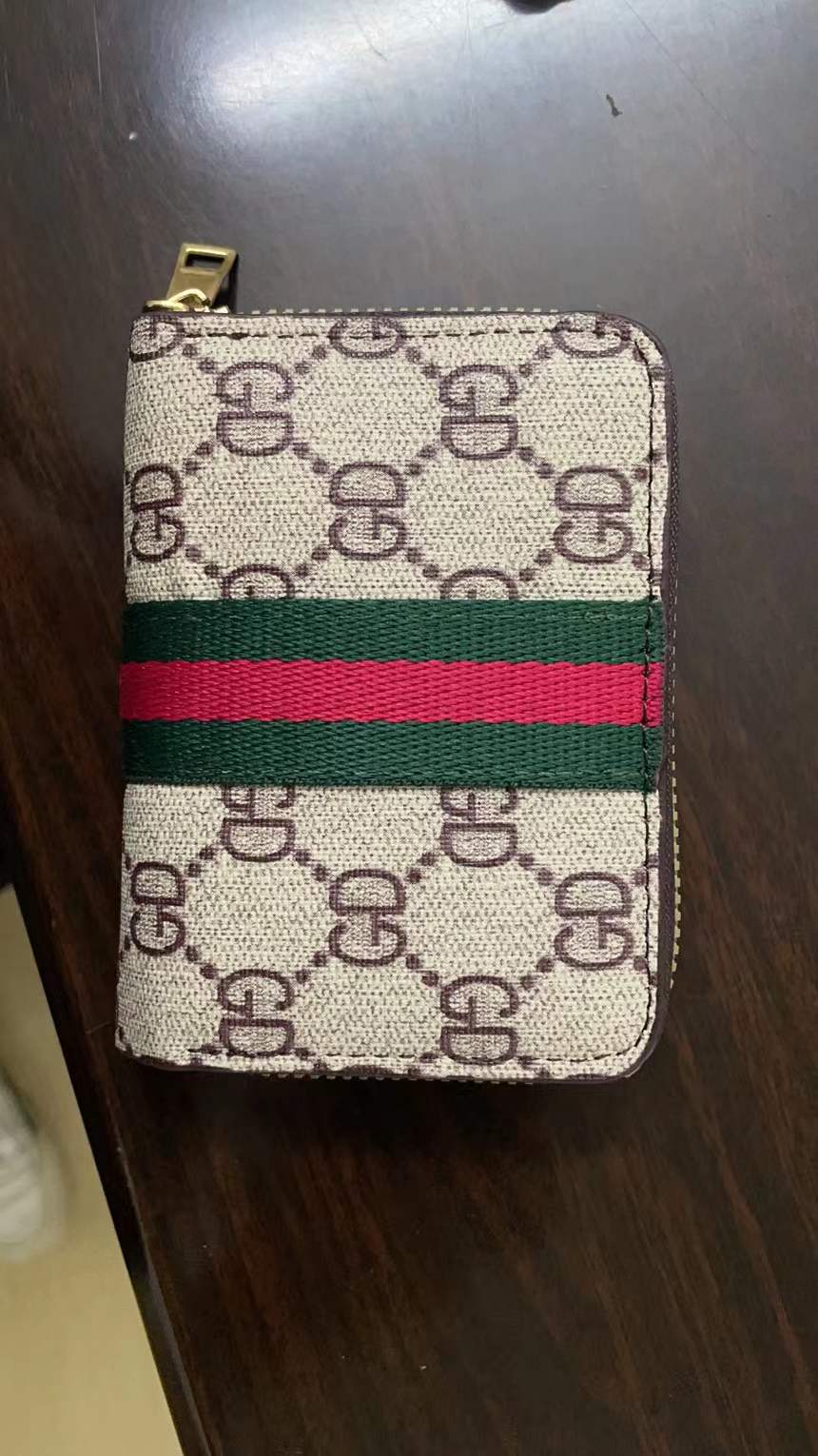 Women's Multiple Slots Large Capacity Lychee Pattern Expanding Clamp Credit Card Holder