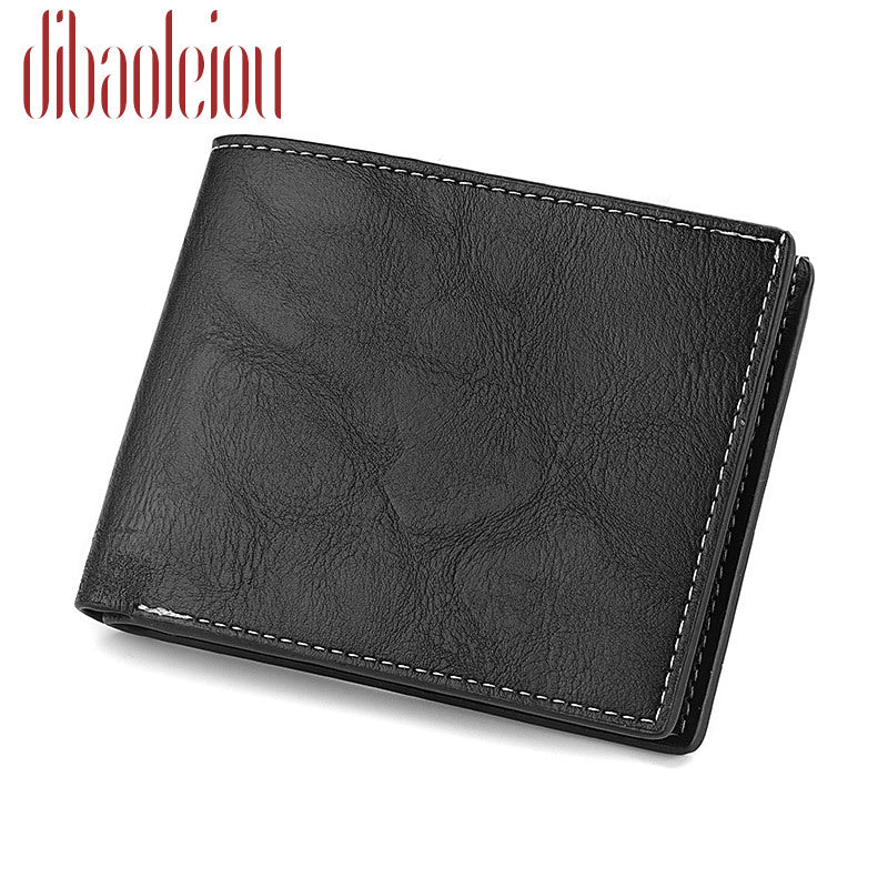 Men's Crazy Horse Leather Pattern Retro Fashion Men's Wallets