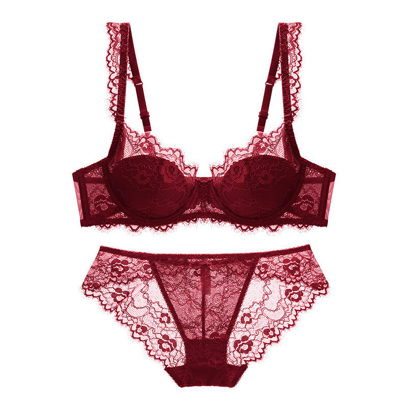 Women's French Sexy Thin Cotton Breathable Push Lingerie Sets