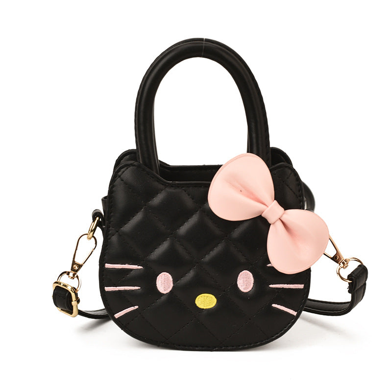 Women's Fashion Cartoon Bow Mini Hand Style Rhombus Women's Shoulder Bag