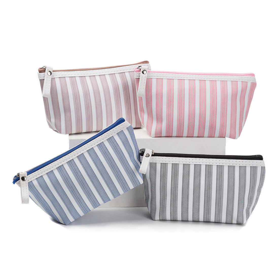 Style Wash Portable Storage Classic Striped Makeup Bag