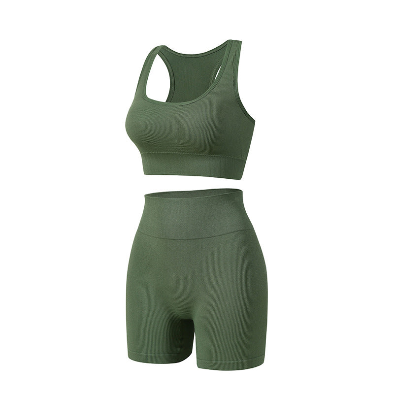 Work Back Seamless Knitted Belly Contracting Shorts Lingerie Sets
