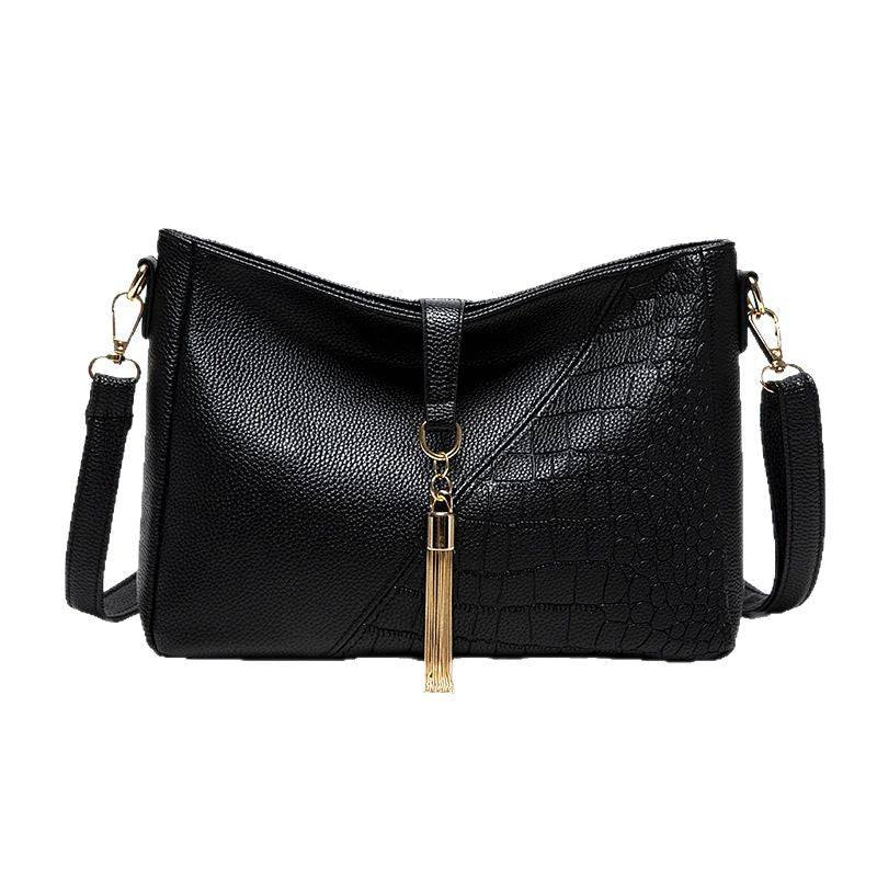 Women's Soft Leather Mother Simple Fashion Tassel Women's Shoulder Bag