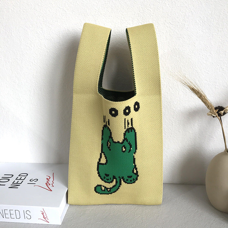 Women's Knitted Wool Vest Version Hand Carrying Handbags