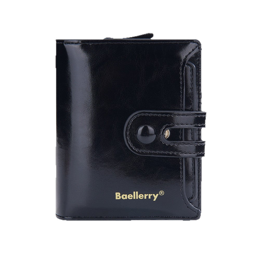 Women's High Sense Integrated Short Oil Wax Ladies Wallet