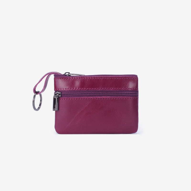 Women's Genuine Leather Mini Multifunctional Vintage Zipper Bags