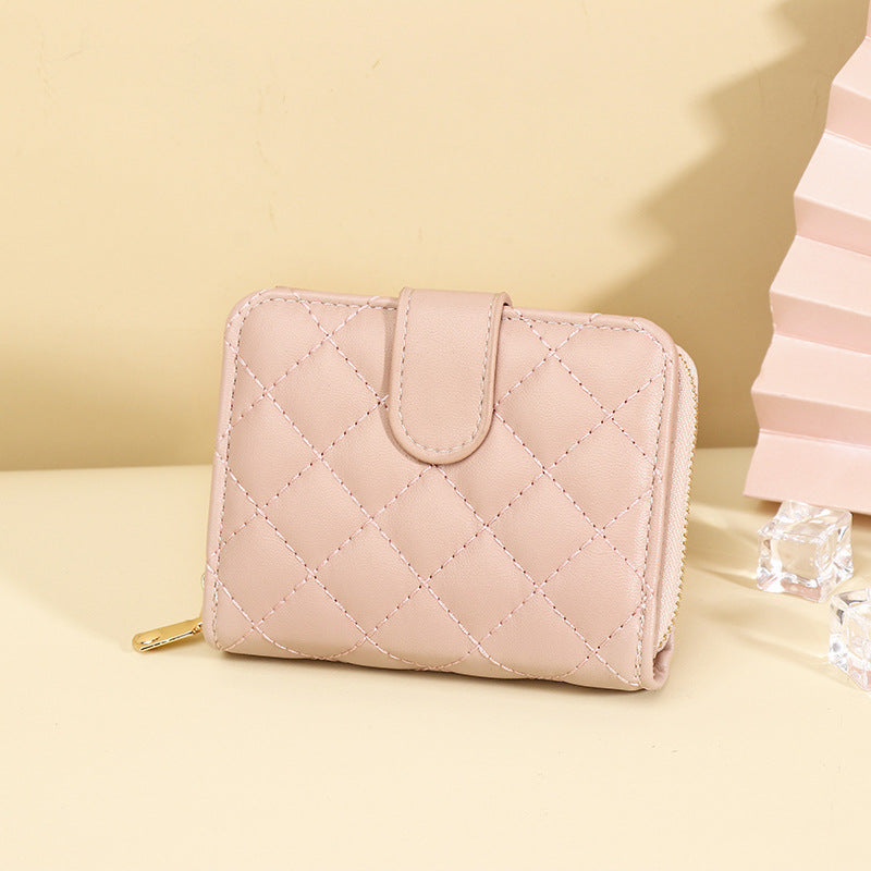 Women's Female Diamond Fashion Short Korean Style Coin Purses