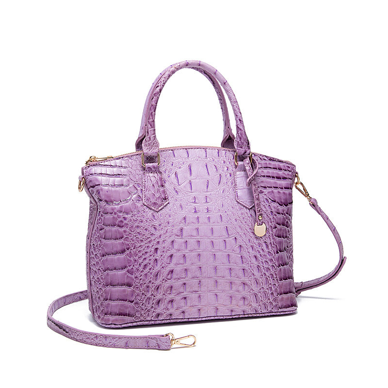 Women's Portable Retro Crocodile Pattern Brahmin Crossbody Bags