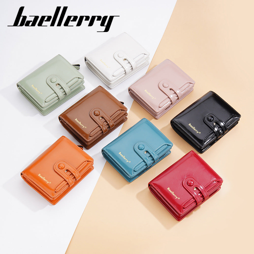Women's High Sense Integrated Short Oil Wax Ladies Wallet