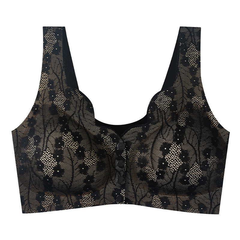 Women's Live Mom Front Buckle Thin Underwear Bras